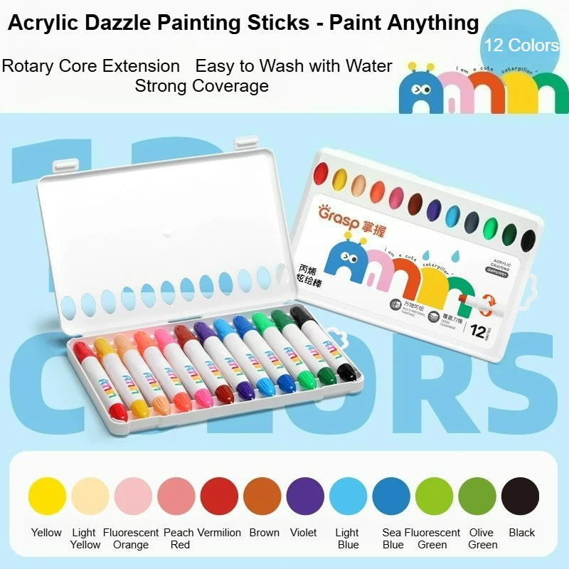 Acryl Farbstifte mit rotierender Kernverlängerung 12 bis 36 Farben Set