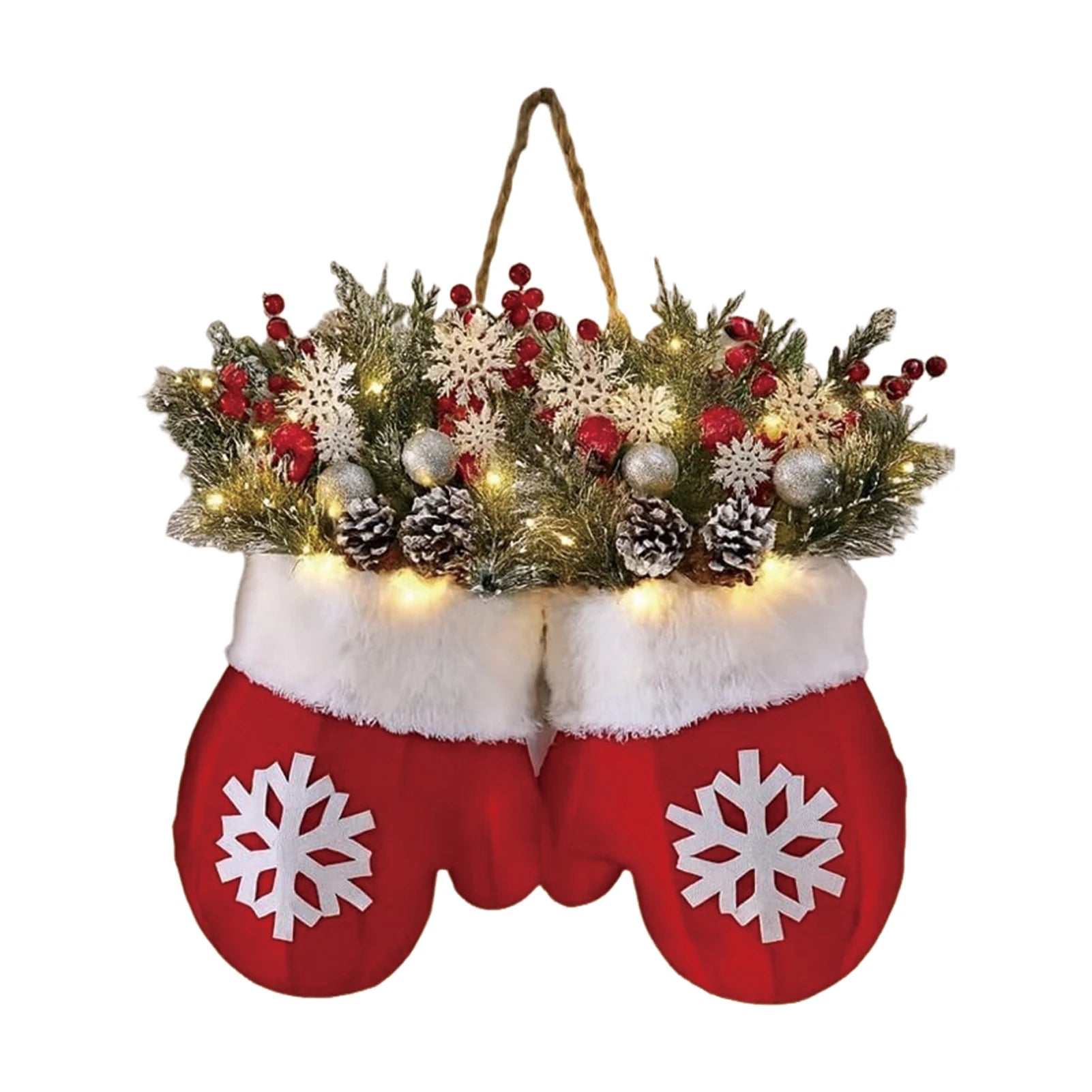 Weihnachtsgirlande als Handschuh Blumenkranz für Tür und Fenster