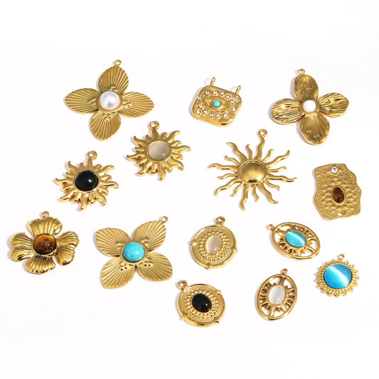 Edelstahl Gold Charms für individuelle DIY Schmuckkreationen