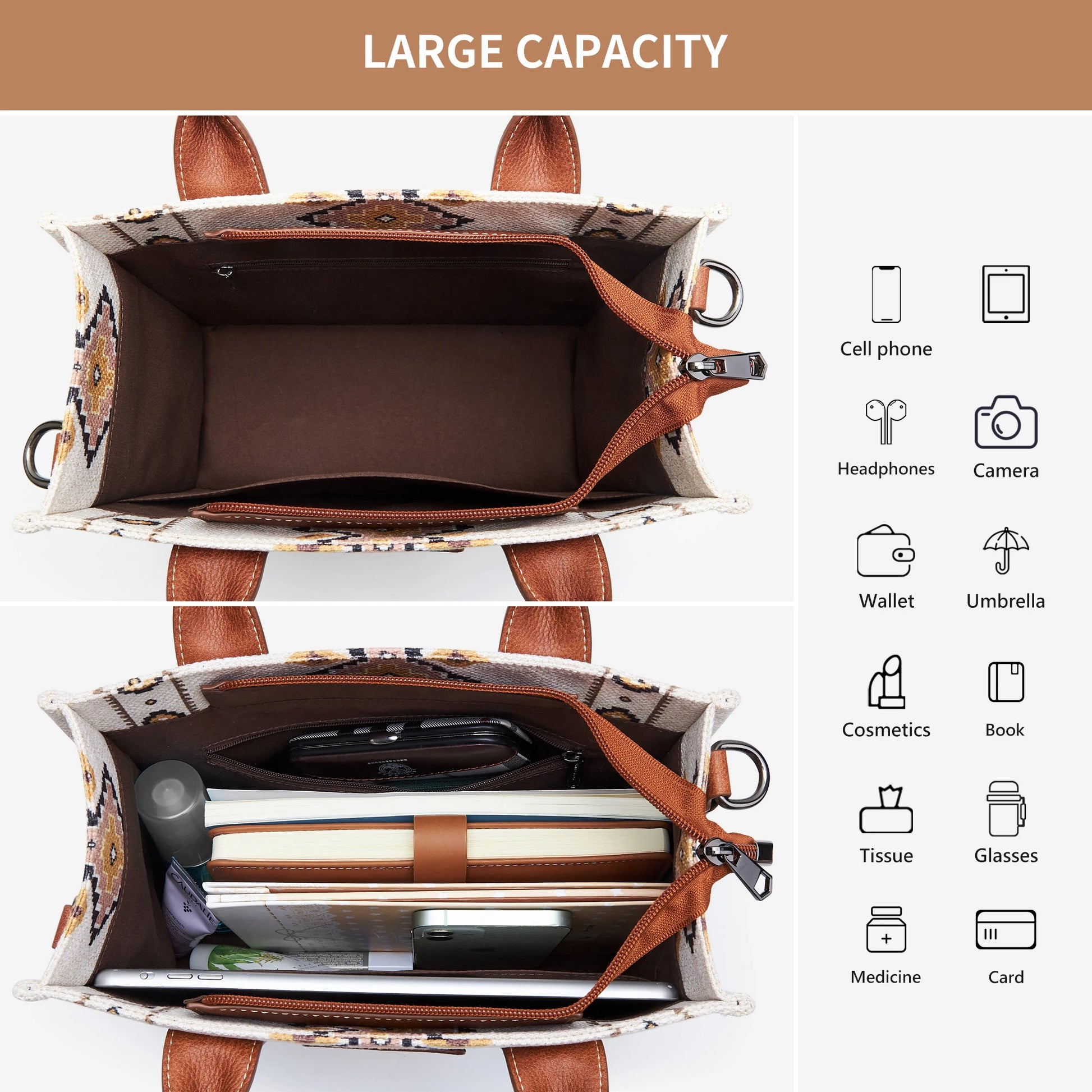 Modische Leinwandtasche mit verstellbarem Schultergurt und großer Kapazität