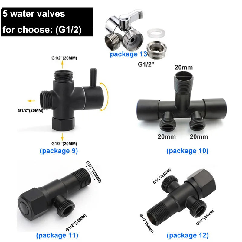 Handbrause Bidet WC Spritzpistole Duschkopf schwarz für Bad WC Einsatz