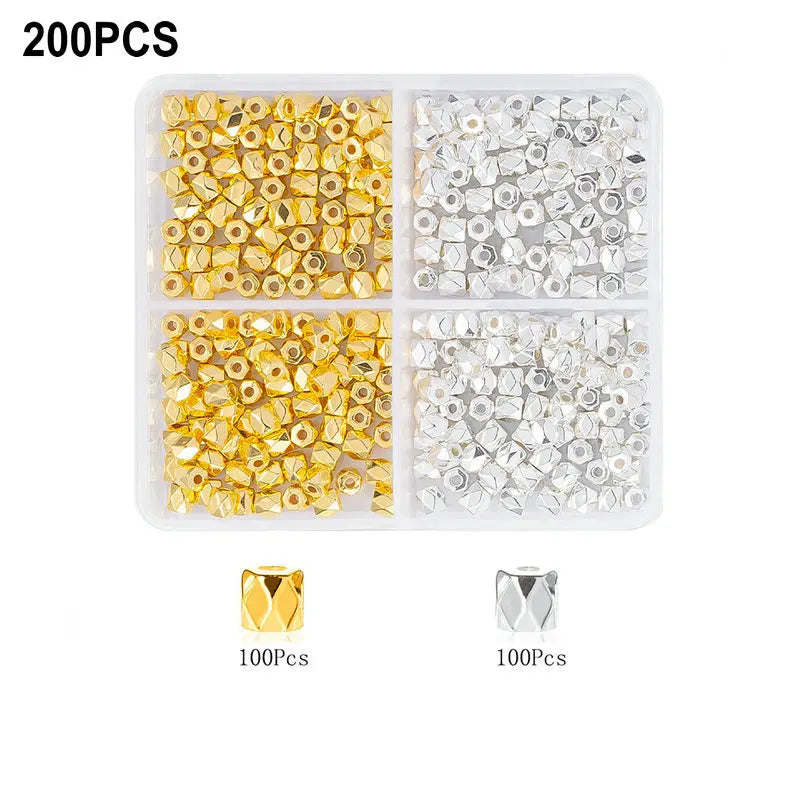 4 Farben CCB Spacer Perlen Kit mit 6 Stilen für Schmuck DIY Handwerk