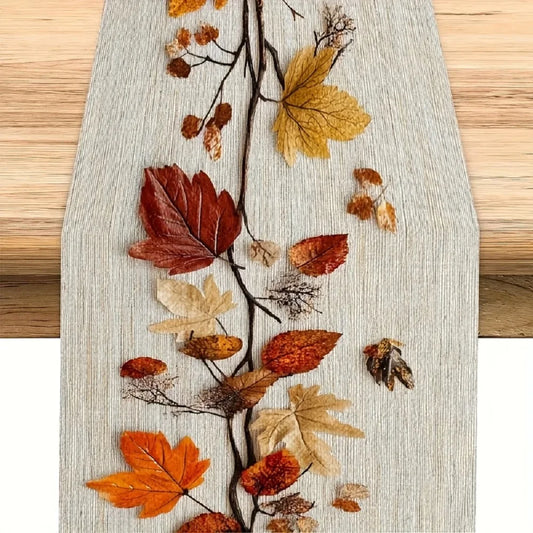 Herbst Tischläufer Blatt Druck Geprägt – Stilvolle Deko für Heim und Gastro