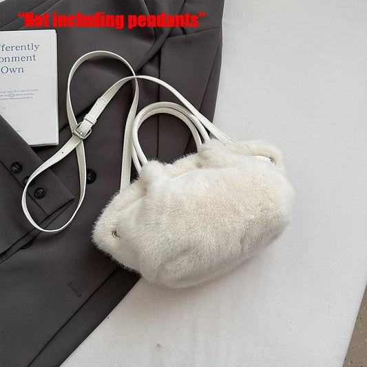 Leichte und vielseitige Plüsch Umhängetasche für Herbst und Winter