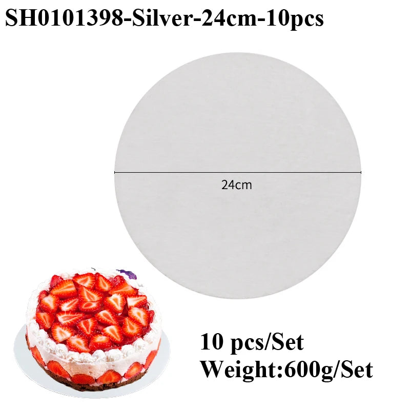 Runde Kuchenkartons 10-30 cm mit goldener oder silberner Beschichtung