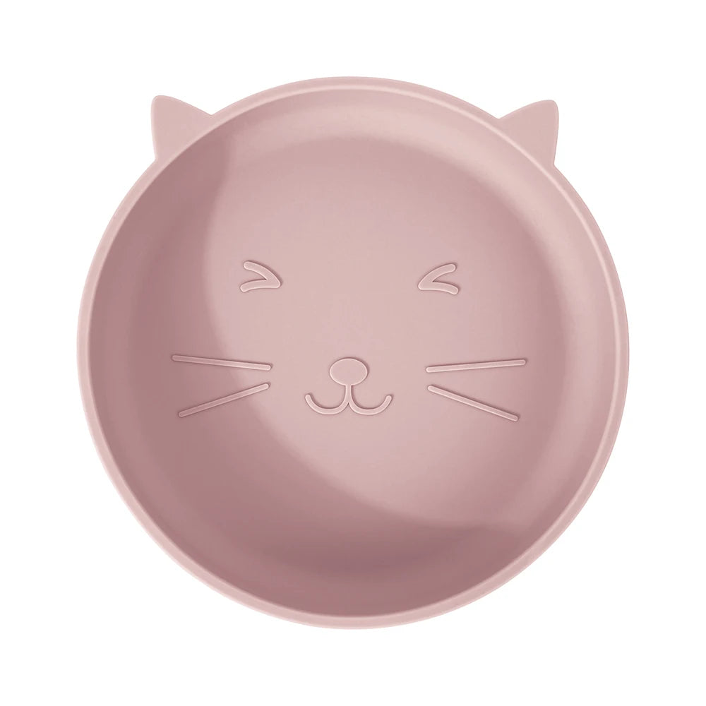 Silikon Baby Teller Saugplatte Katze Form BPA frei kindgerechtes Geschirr