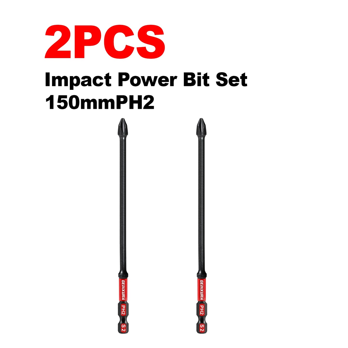 Schlagfestes PH2 Kreuzschlitz Bit-Set 6 Zoll für Schlagschrauber S2 Stahl