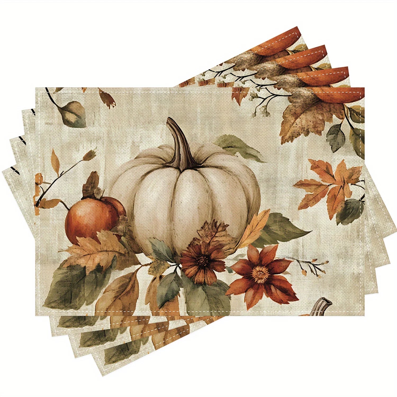 Herbstliche Tischsets mit Kürbisblumen, 30,5x45,7 cm