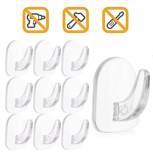 Selbstklebende Mini-Wandhaken, transparent für Küche - Bad – bohrfrei, wasserdicht