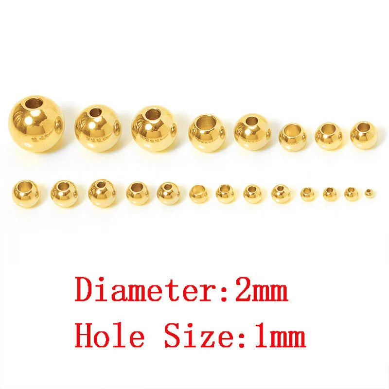 Edelstahl Gold Spacer Perlen Set 100 Stück Verschiedene Größen DIY