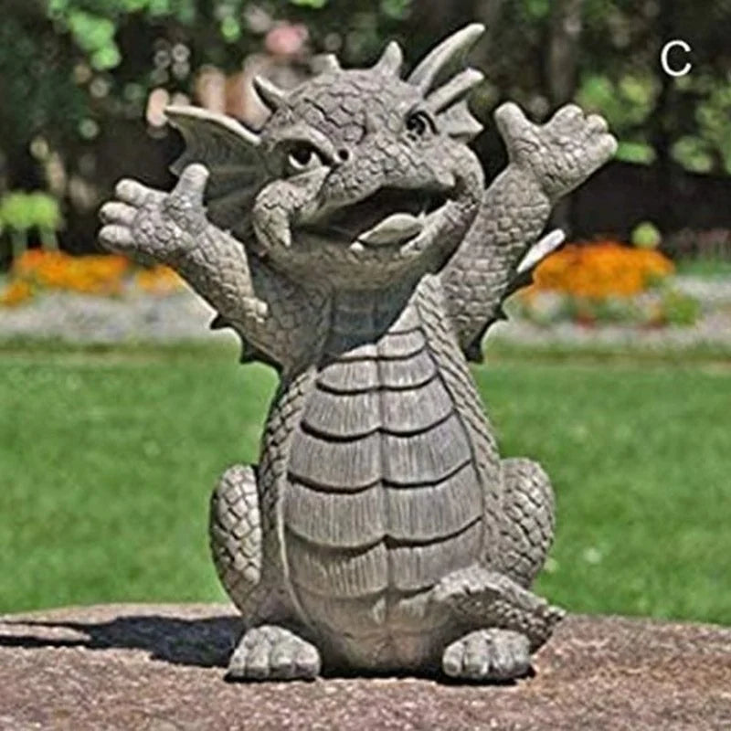 Mystische LED-Drachen Statue in Dinosaurier-Form – wetterfest - stimmungshell