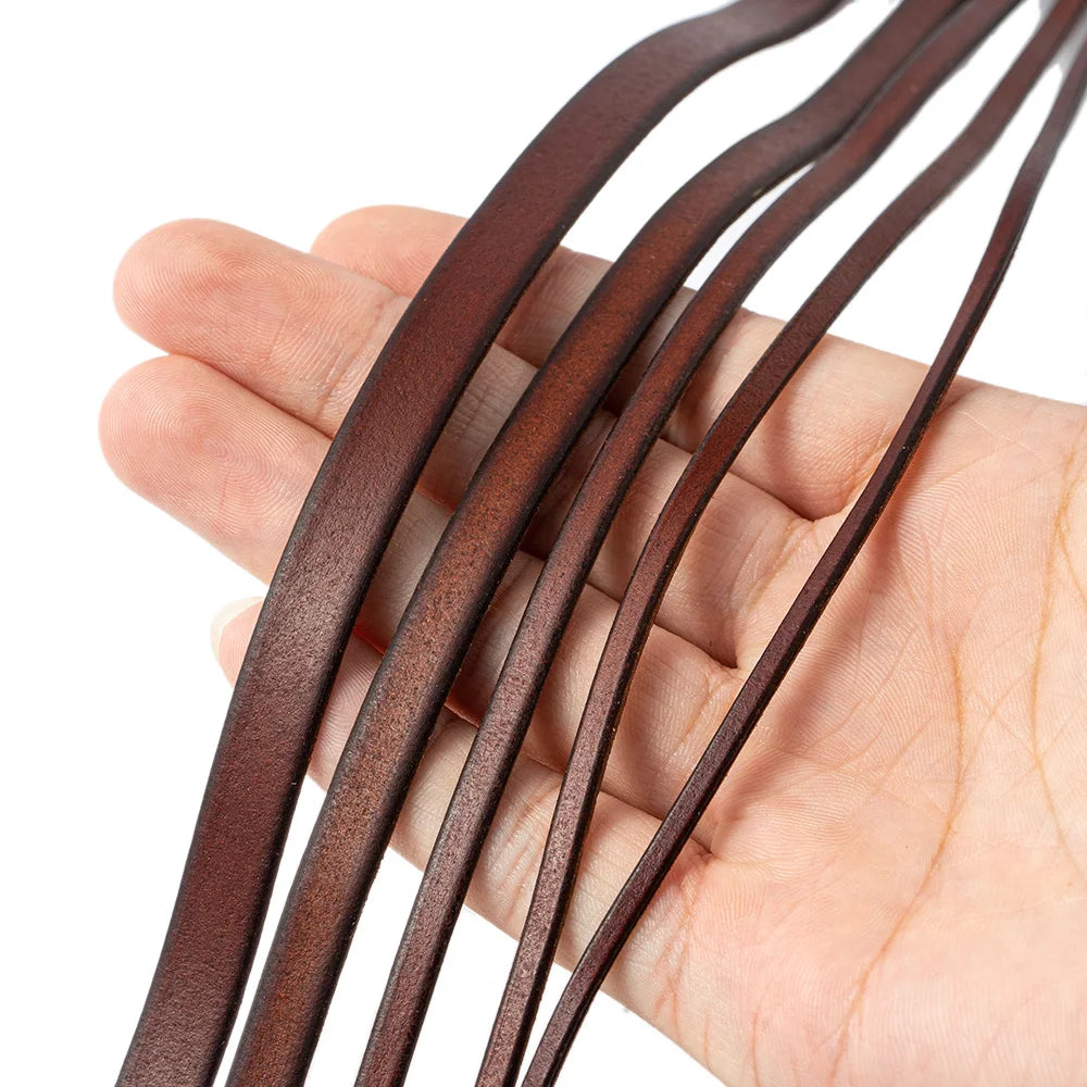 2m flache Lederschnur 3-10mm für Schmuckherstellung und DIY-Armbänder