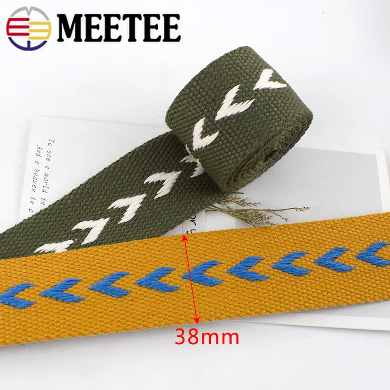 Vielseitiges 38mm Jacquard Gurtband aus Polyester Baumwolle zum Nähen