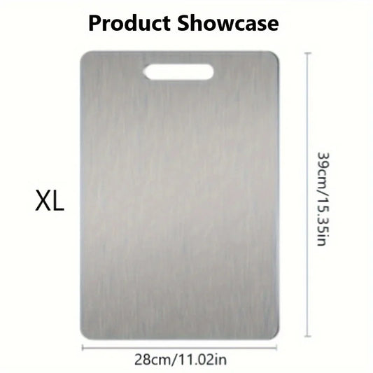 Doppelseitiges Titanium Edelstahl Schneidebrett Set für Küche und Fleisch