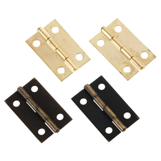 10er Set dekorative Möbel-Scharnier 24x16mm für Vintage Holzboxen