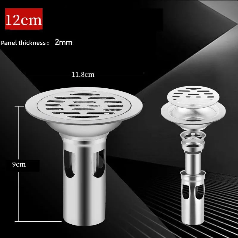 Edelstahl Bodenablauf mit Haarfänger Geruchshemmend für Dusche und Bad