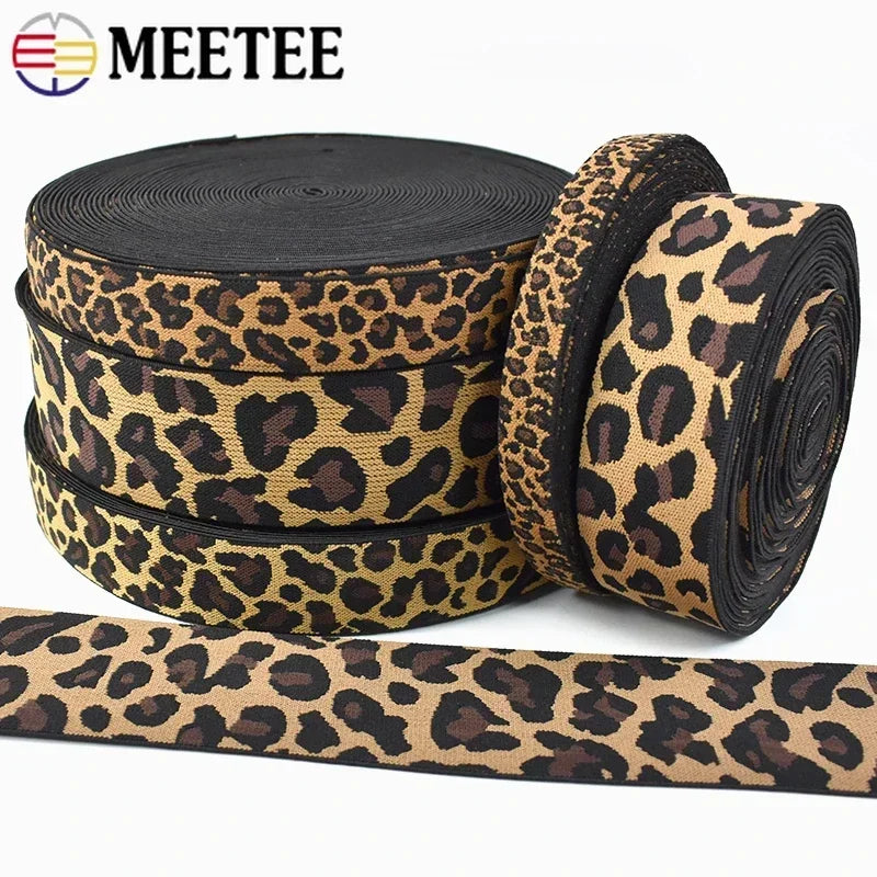 Leoparden Jacquard Elastikband 15 25 40 50 mm 2 10 Meter Nähband