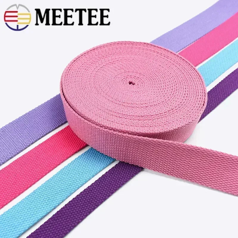 5M Polyester Baumwoll Gurtband 2mm dick für Rucksack Gürtel Kleidung 20-50mm breit