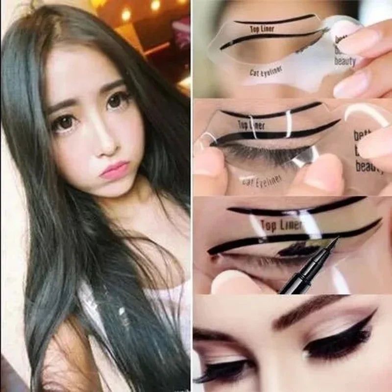 2er Set Eyeliner-Schablonen für präzises Augen-Make-up und Augenbrauenform