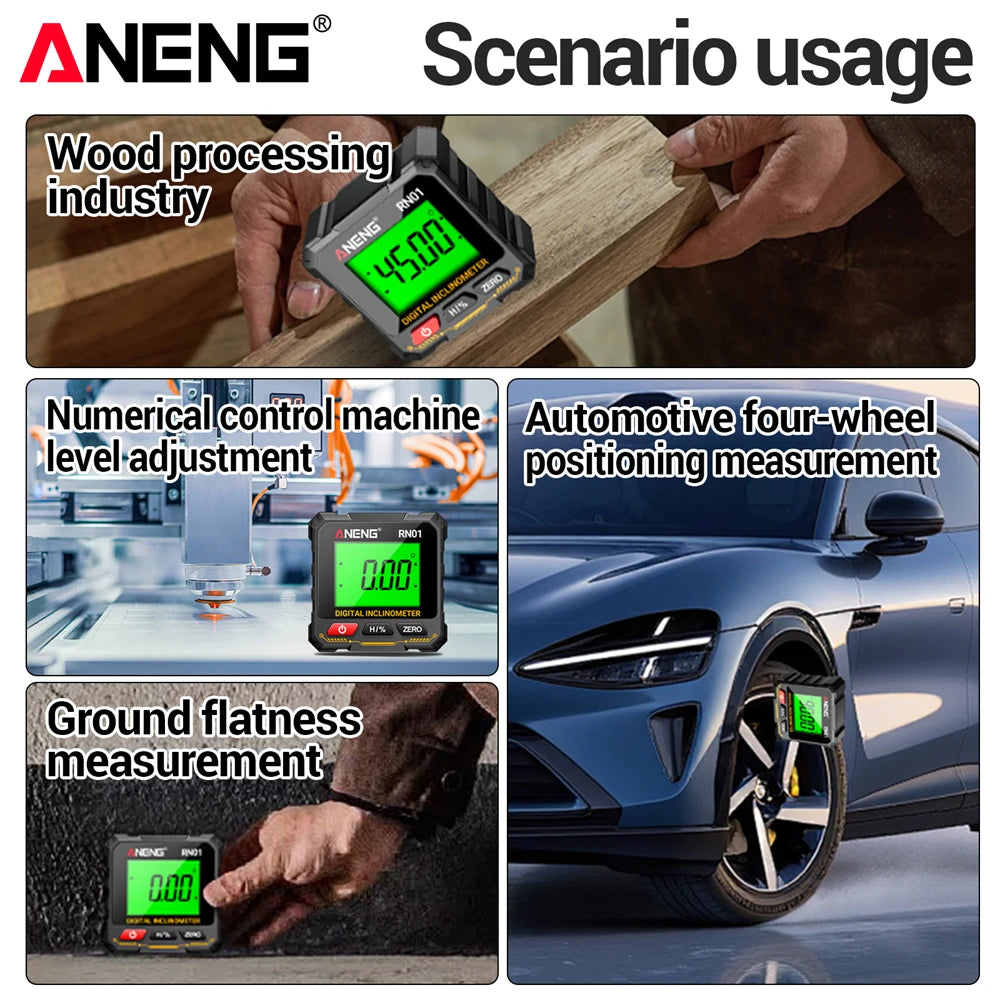 ANENG RN01 Mini Winkelmesser mit 360 Grad Neigungsmesser und Magnetfunktion-Yabubest - Home & More