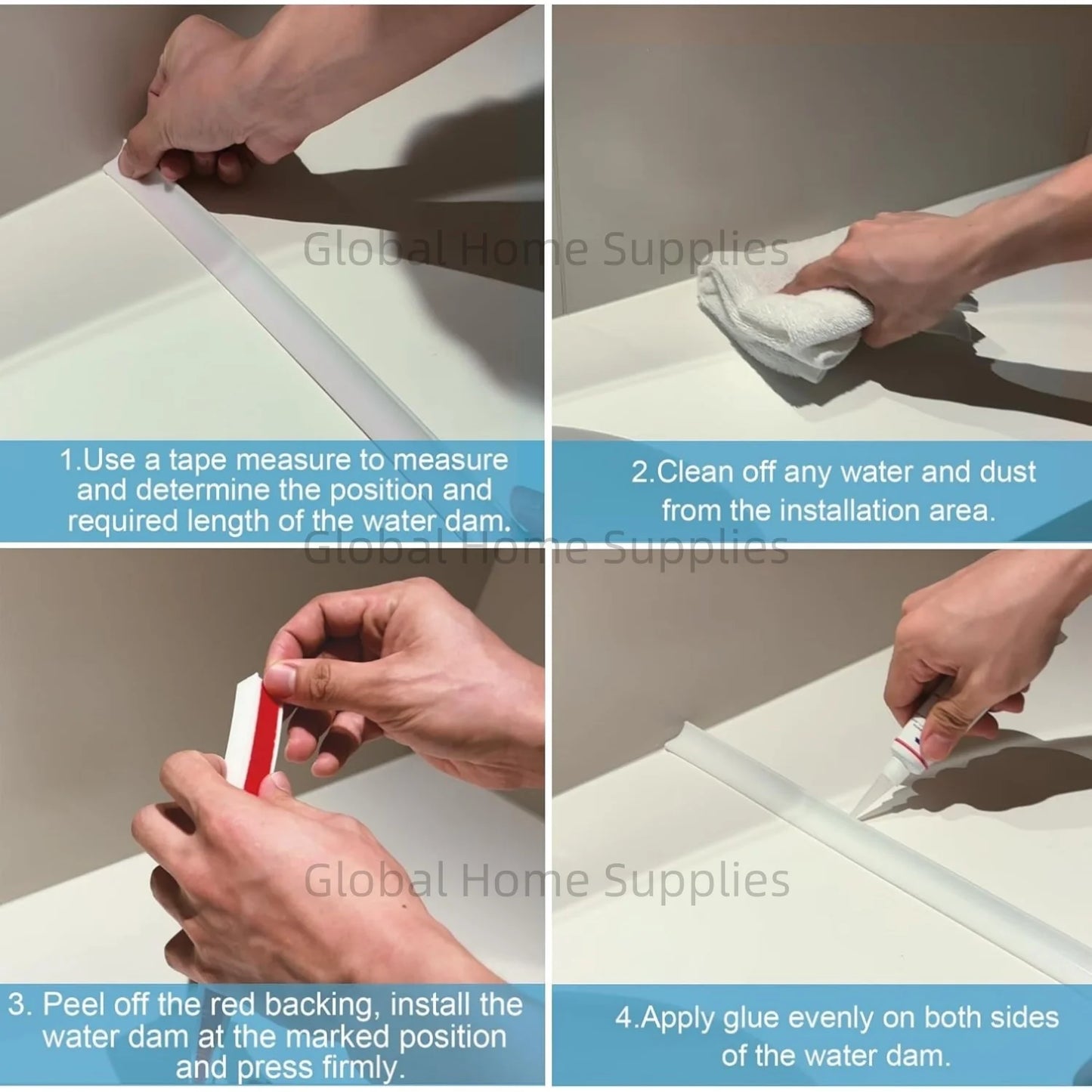 Selbstklebender Silikon Wasser Stopper für Dusche und Küche