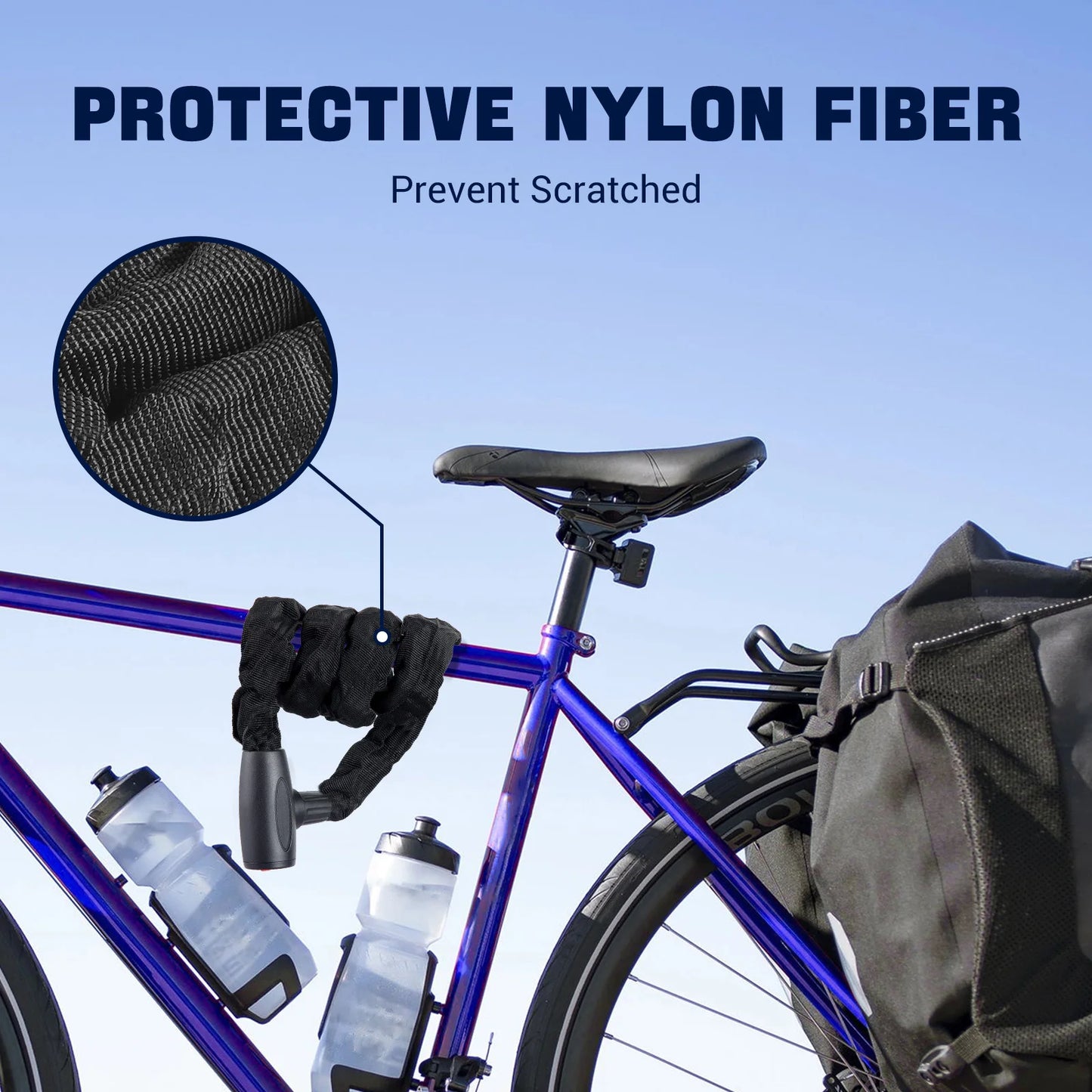 Robustes Fahrradkettenschloss 1 2 m mit verdicktem Stahl