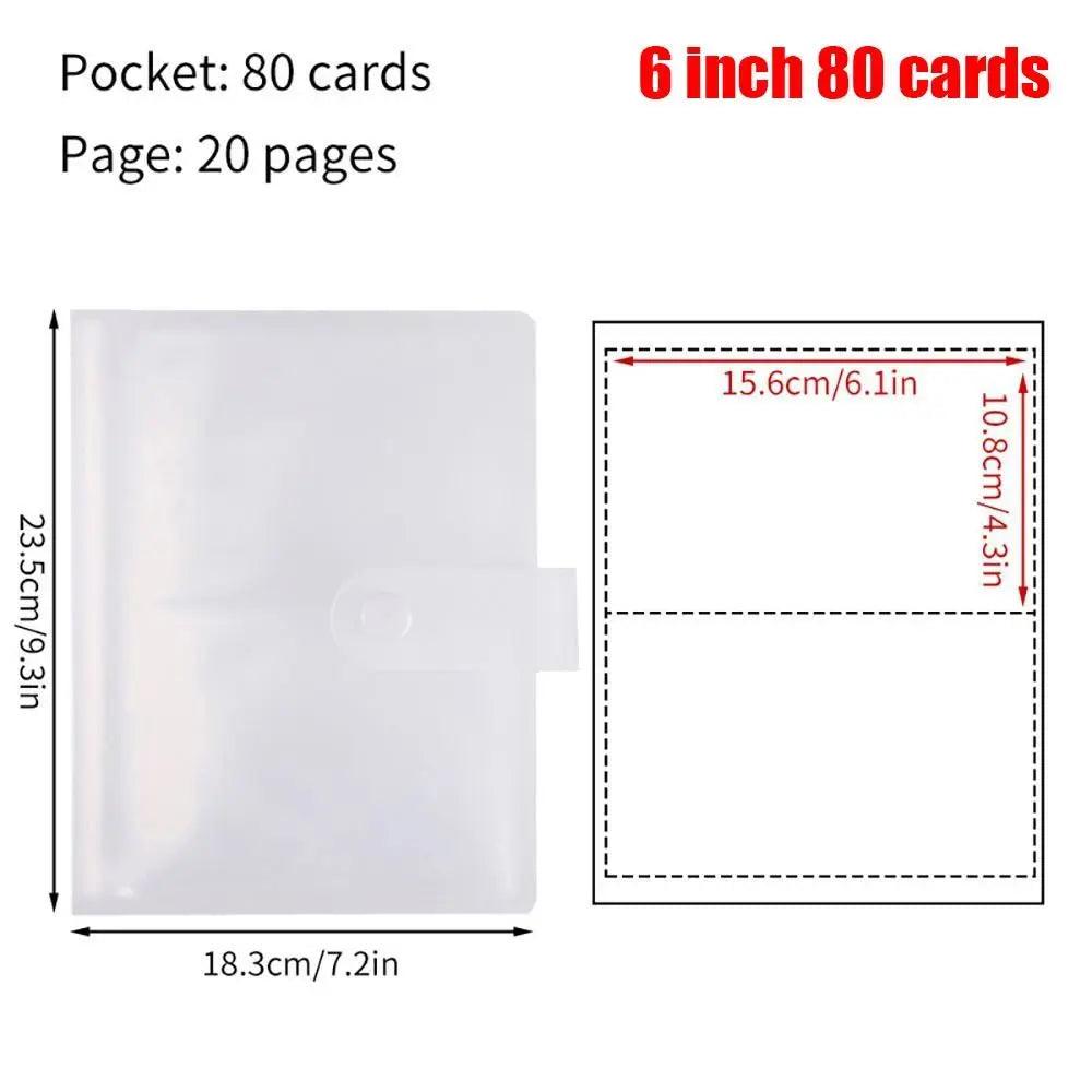 Transparentes PVC Fotoalbum für 80/160 Karten 3-6 Zoll Idol Star Sammlung