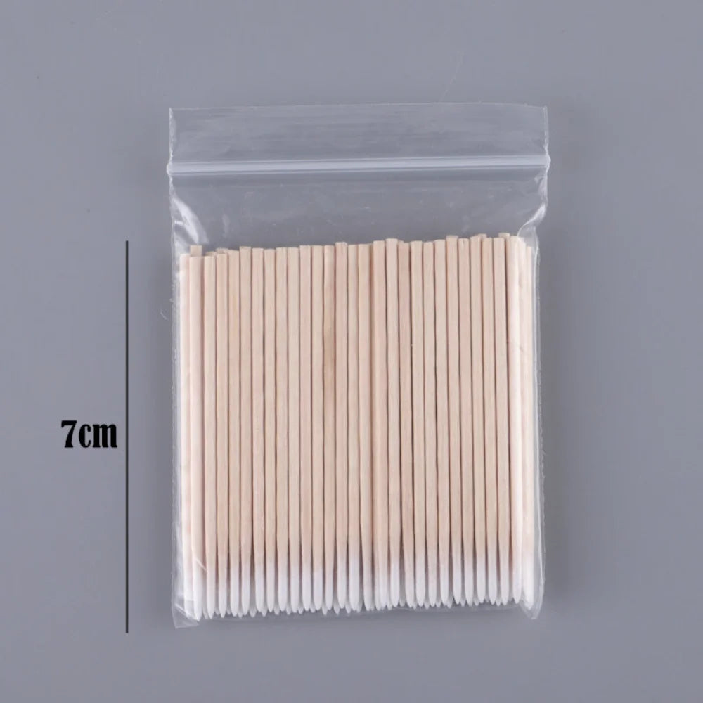 1000 Stück Baumwollstäbchen mit Holzgriff für präzise Reinigung