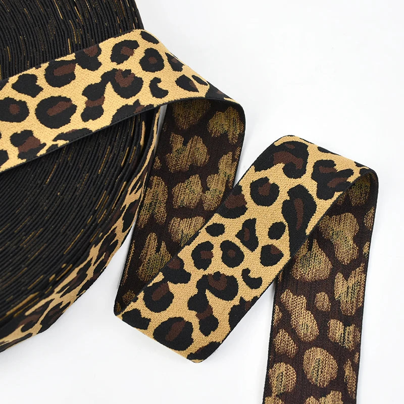 Elastisches Leoparden-Jacquard Band für Nähprojekte und Kleidung