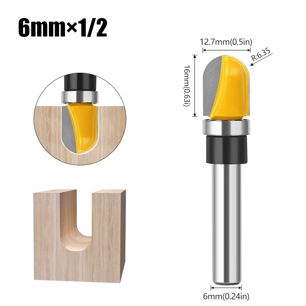 6mm 1/4 Zoll 8mm Schaft Hartmetall Fräser Set für Holzarbeiten