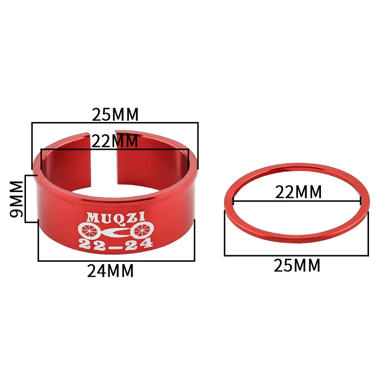 Fahrrad Tretlager Adapter 24mm auf 22mm MTB Rennrad Umwandlung Ring Aluminium