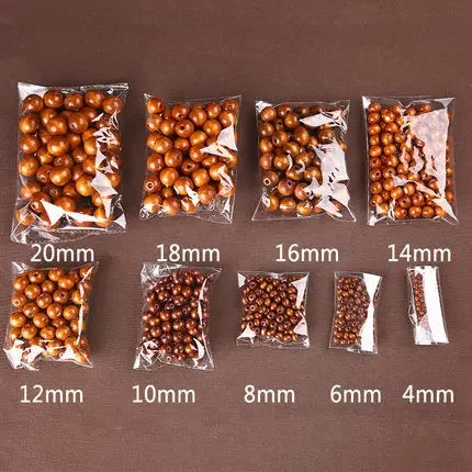 Holzperlen Set 4-20 mm in verschiedenen Farben für kreative Projekte