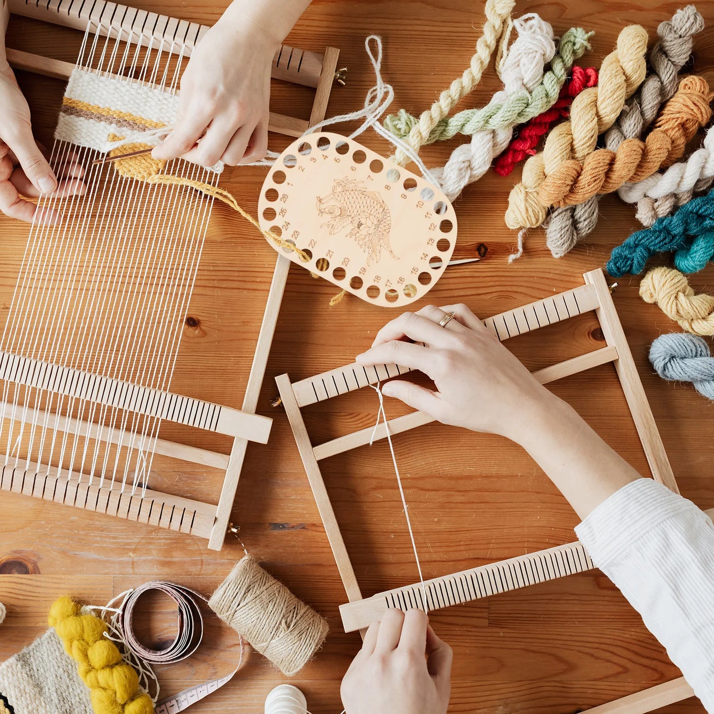 Holz Garn Organizer Platte Fadenhalter Stickerei Kreuzstich Werkzeug