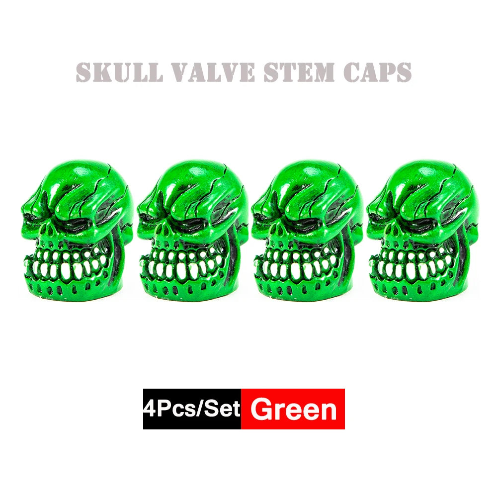 4er Set Totenkopf Ventilkappen Universal Staubdichte Reifenventilkappen