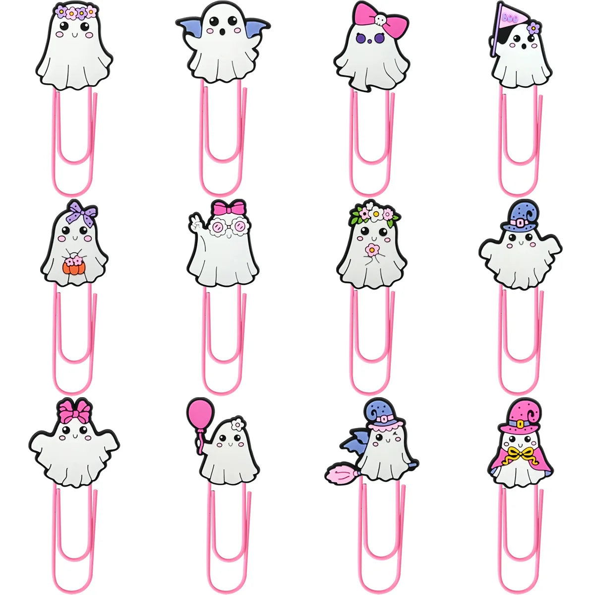 Halloween Büroklammern Set 12 Stück Geist Motiv Metall Lesezeichen Deko