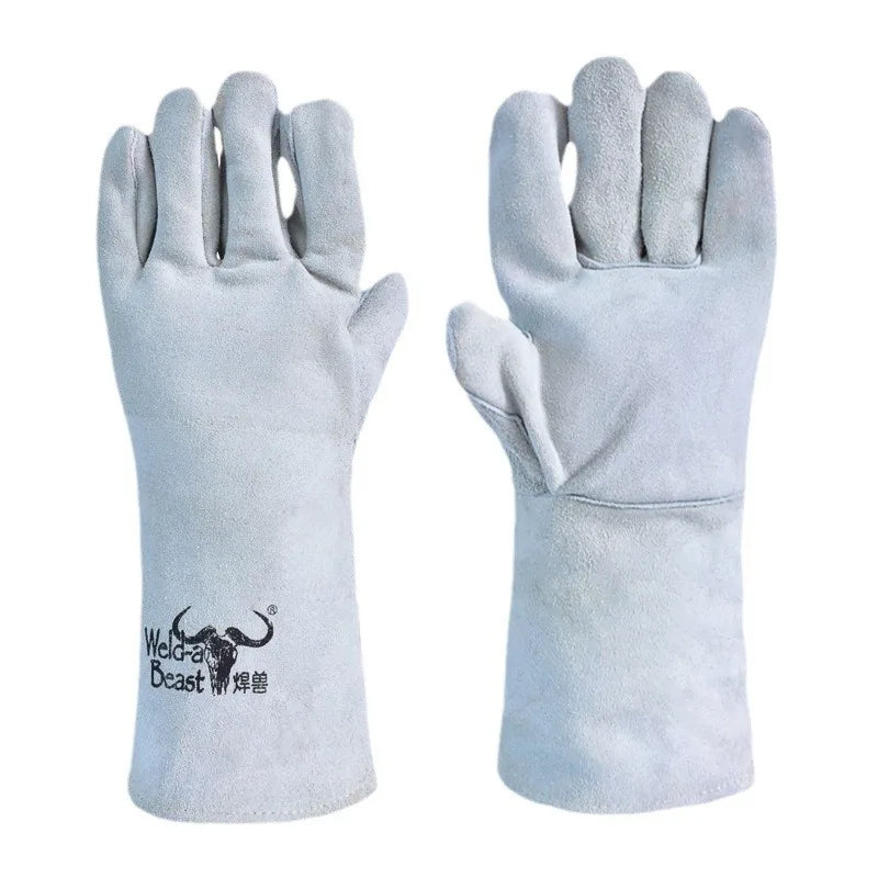 Hochwertige Schweißhandschuhe aus dickem Rindsleder für optimalen Schutz