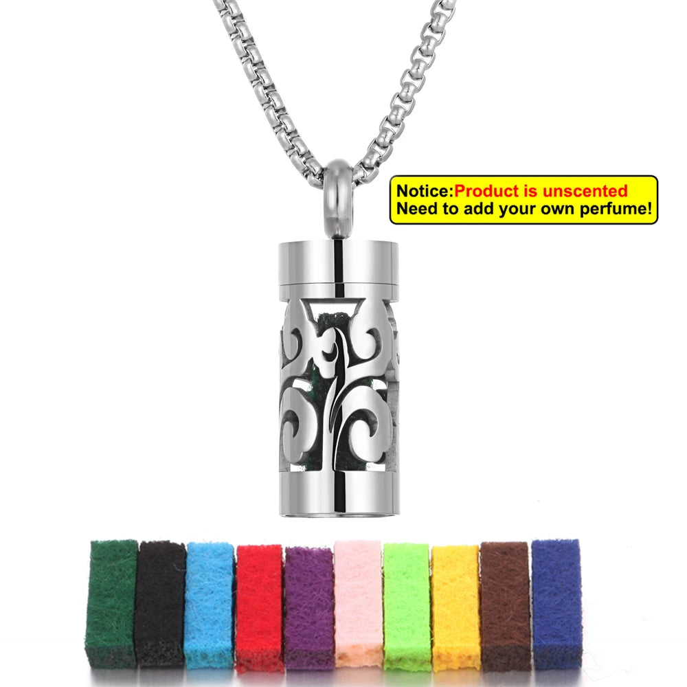 Edelstahl Aromatherapie Anhänger mit Engelsflügel Design