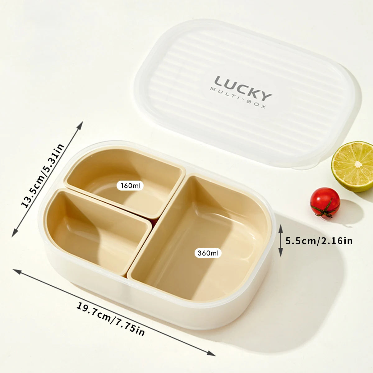 3-Fächer Mikrowellen Lunchbox Kunststoff – Tragbar, Stapelbar für Schule & Büro