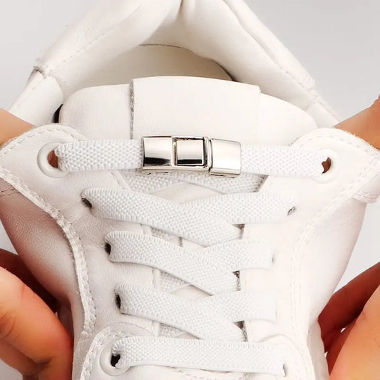 Schnell - bequem: Elastische 8mm Press Lock Sneakerschnürsenkel ohne Binden