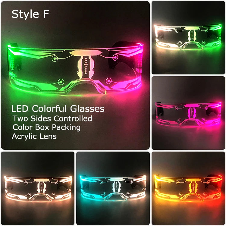 Leuchtende LED Partybrille aus Acryl mit Farbwechsel für Feste