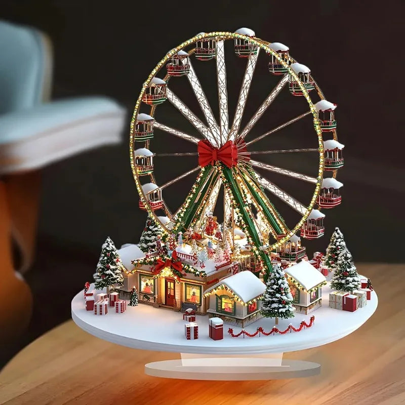 Dekorativer 2D Acryl Weihnachtsmann Schlitten für Outdoor und Party