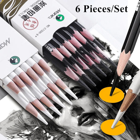 6-teiliges Zeichenbleistifte Set für Schwarz Weiß Skizzen-Yabubestshop