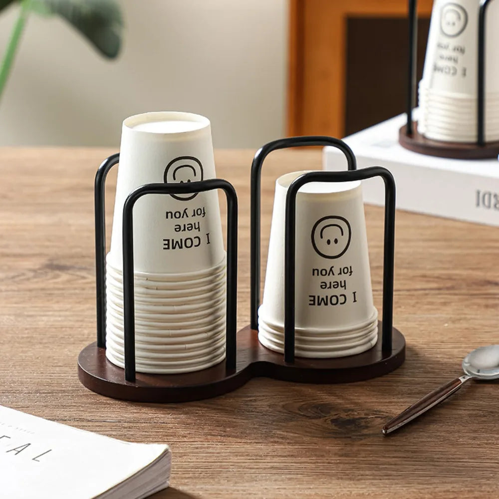 Praktischer Pappbecherhalter aus Holz für Schreibtisch und Küche