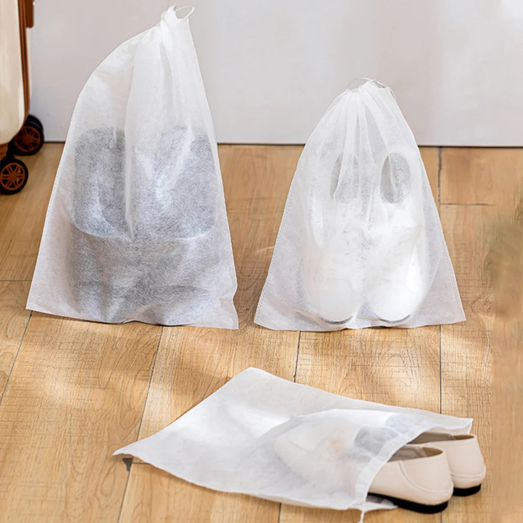 10er Pack Vlies Schuhbeutel für Reise - Garderobe – Praktische Aufbewahrung