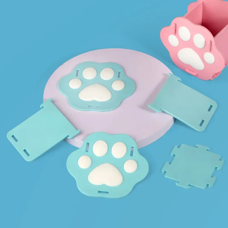 Nette Cartoon Katze Klaue Stifthalter PVC Organizer für Schreibtisch