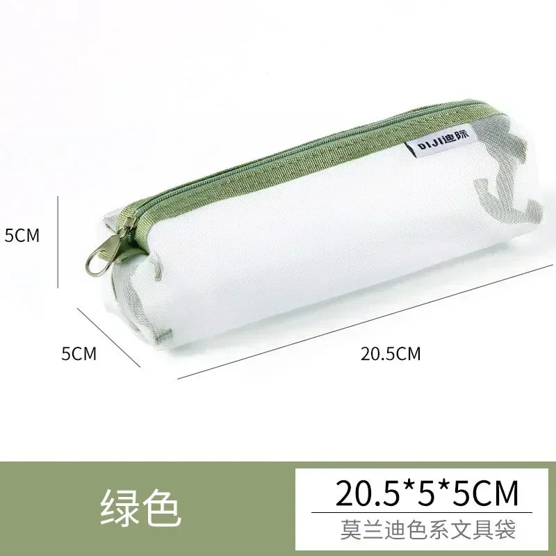 Transparentes Mesh Stift-Etui Kunststoff Mini Mäppchen für Büro - Schule