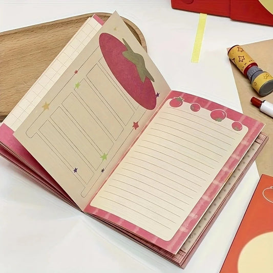 Notizbuch mit Tomatenmotiv, 64 bunte Seiten für DIY, Tagebuch - Scrapbooking