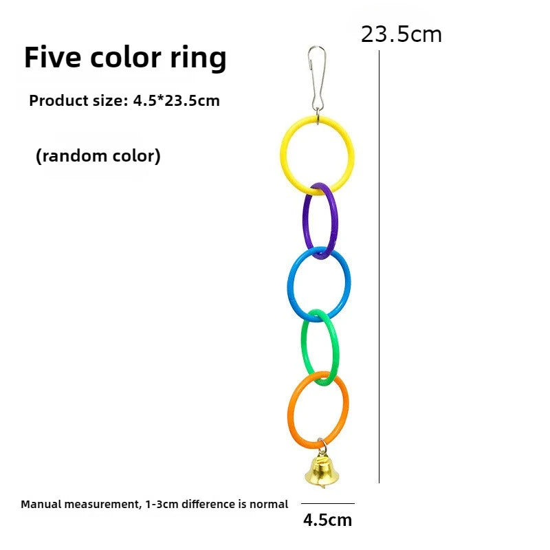 Bunte Papageienschaukel mit Glocken Sound für Vogelkäfig Zubehör