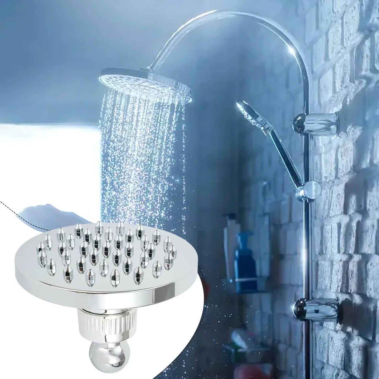 ABS Duschkopf Silber 10,2 cm mit Innengewinde für angenehmes Duscherlebnis