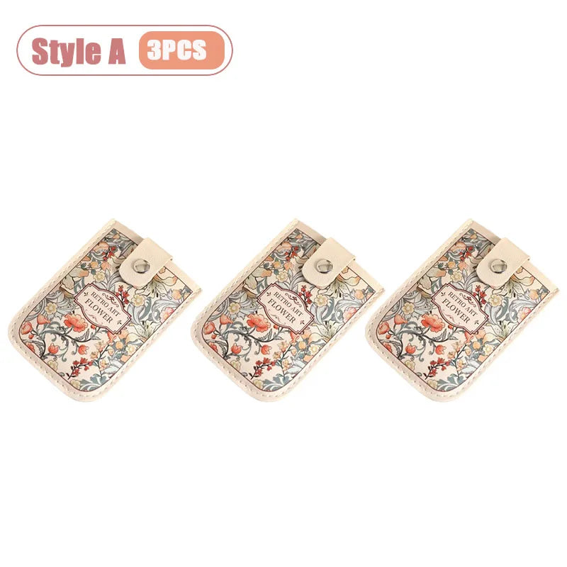 Kartenetui mit Vintage-Blumenmuster und mehreren Fächern für Damen